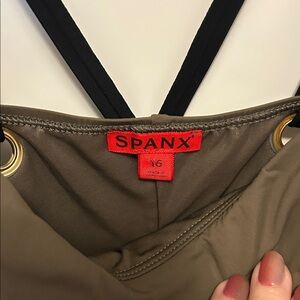 SPANX Olive Green Swimsuit with Black Straps